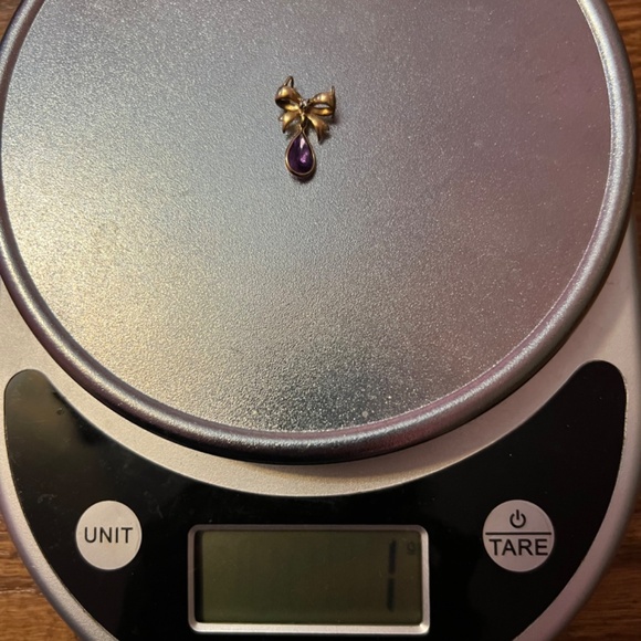 10k diamond and purple stone pendant. - Picture 3 of 3